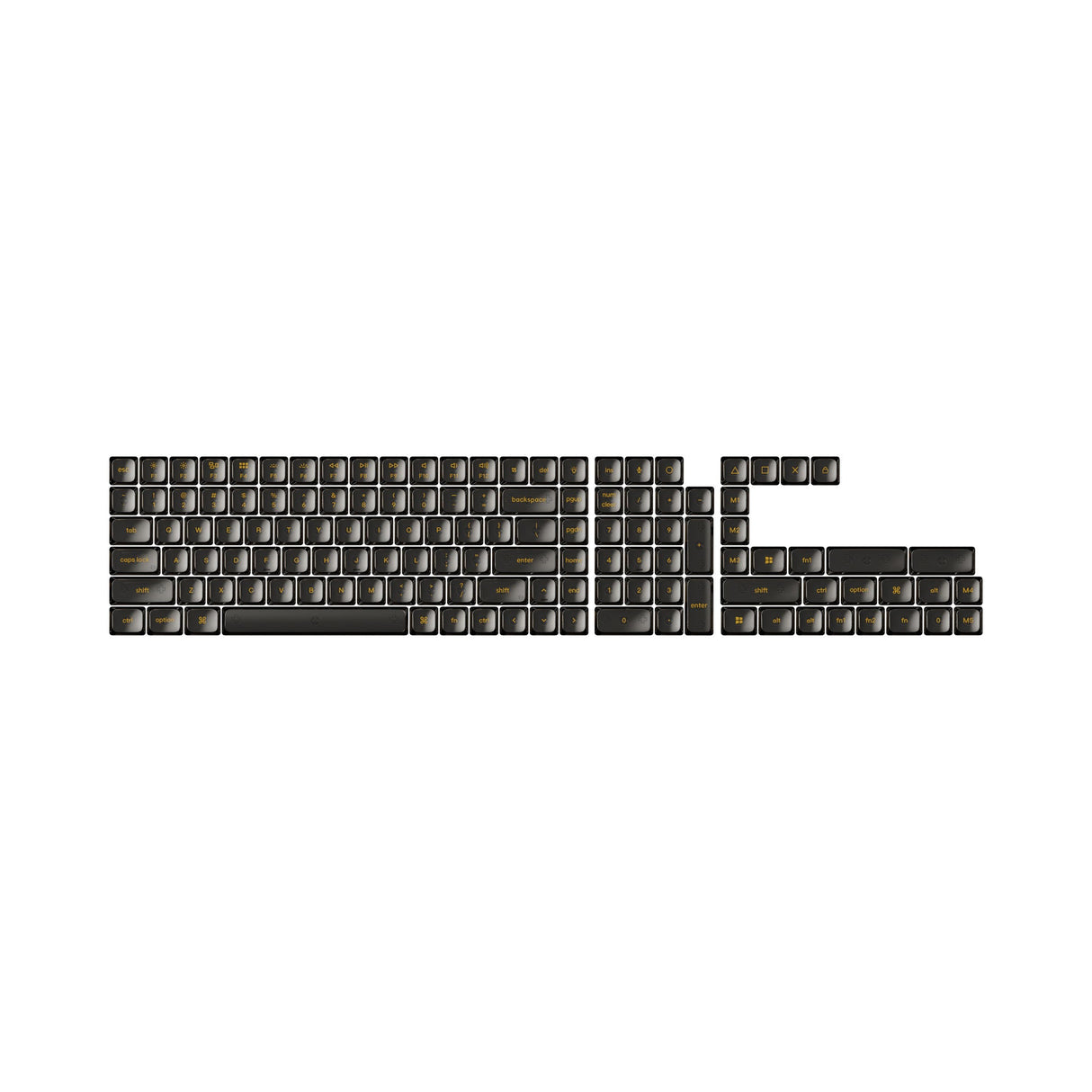 Black Transparent Low Profile LSA Full Set Keycap Set