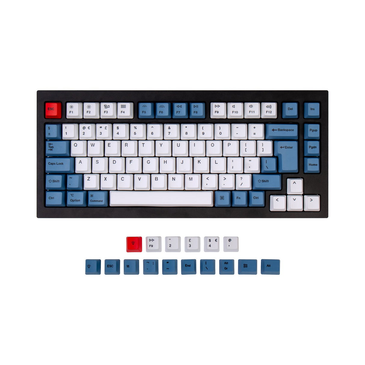 ISO Q1 & Q1 Pro & V1 & K2 & K2 Pro OEM Dye-Sub PBT Keycap Set - Blue