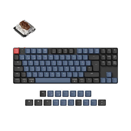 Keychron K1 Pro QMK/VIA ultra-slim custom mechanical keyboard 80 percent TKL layout for Mac Windows Linux low-profile Gateron brown ISO German layout