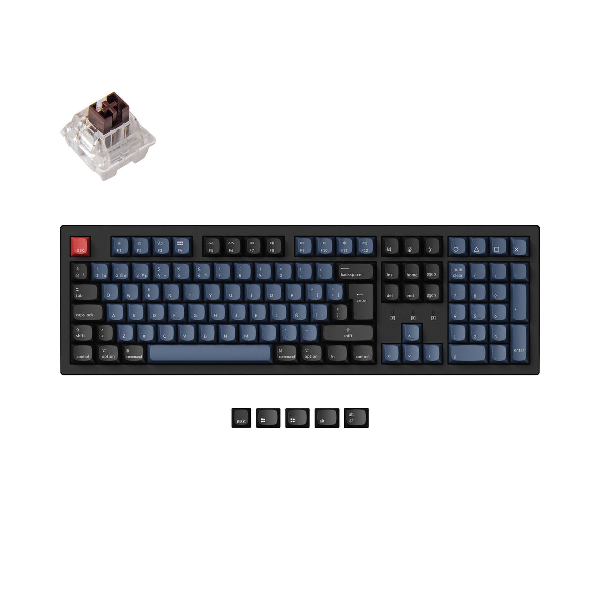 Keychron K10 Pro QMK VIA custom mechanical keyboard 100 percent layout Mac Windows Linux hot-swappable Keychron K Pro switch brown ISO Spanish layout