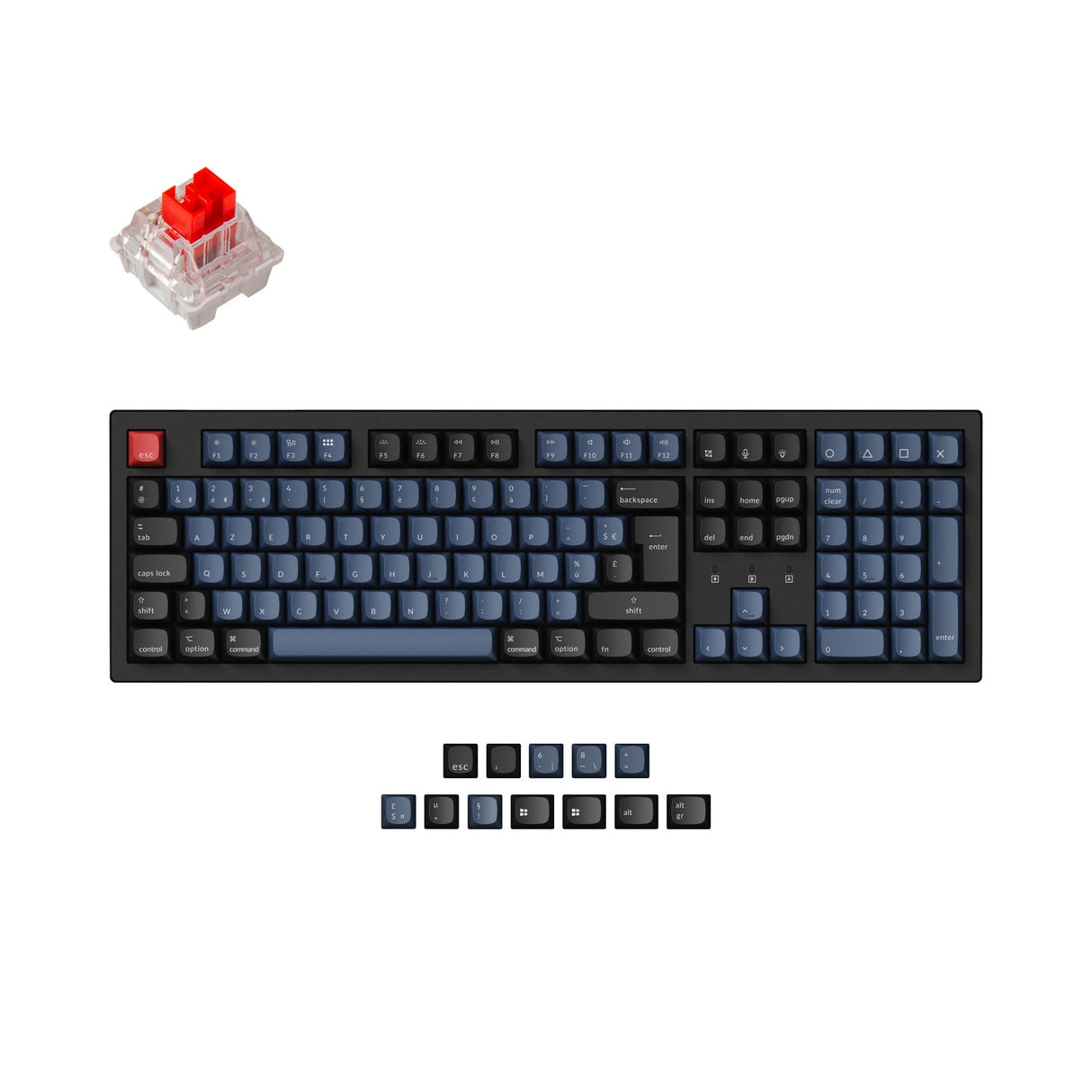 Keychron K10 Pro QMK VIA custom mechanical keyboard 100 percent layout Mac Windows Linux hot-swappable Keychron K Pro switch red ISO French layout