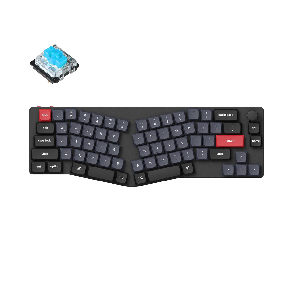 Keychron K11 Pro QMK/VIA ultra-slim wireless custom mechanical keyboard 65 percent Alice layout for Mac Windows Linux low-profile Gateron blue