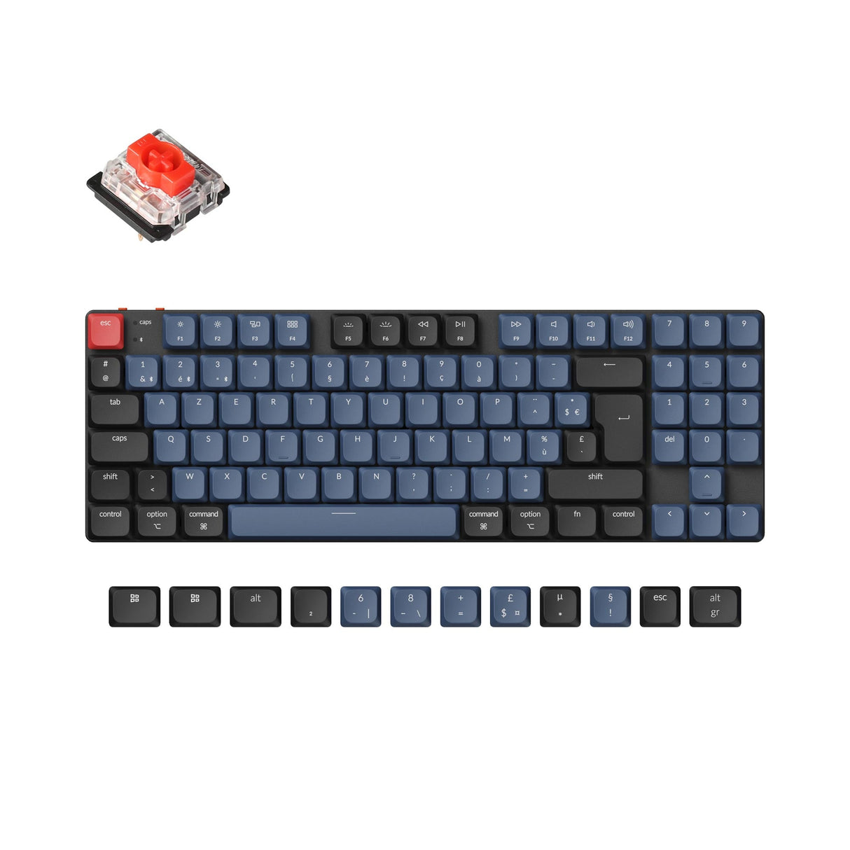 Keychron K13 Pro QMK/VIA ultra-slim custom mechanical keyboard 80 percent TKL layout for Mac Windows Linux low-profile Gateron red ISO French layout