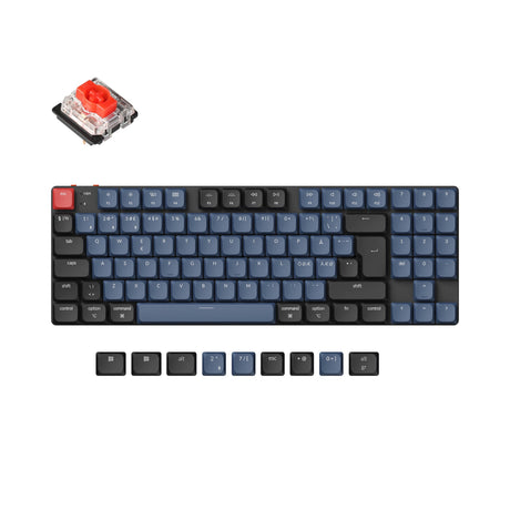 Keychron K13 Pro QMK/VIA ultra-slim custom mechanical keyboard 80 percent TKL layout for Mac Windows Linux low-profile Gateron red ISO Nordic layout