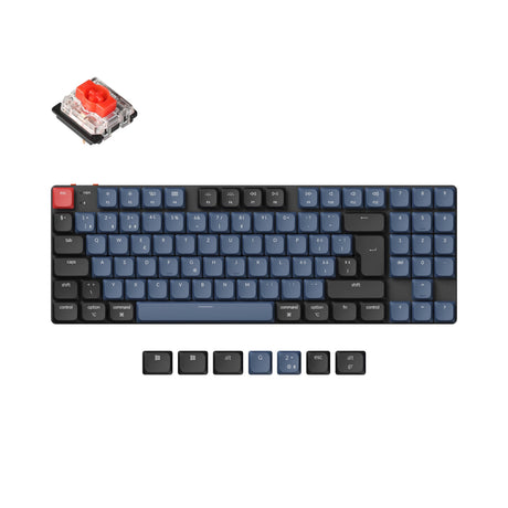 Keychron K13 Pro QMK/VIA ultra-slim custom mechanical keyboard 80 percent TKL layout for Mac Windows Linux low-profile Gateron red ISO Swiss layout