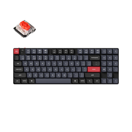 Keychron K13 Pro QMK/VIA ultra-slim custom mechanical keyboard 80 percent tenkeyless layout for Mac Windows Linux hot-swappable low-profile Gateron red