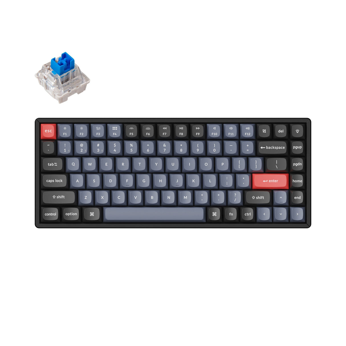 Keychron K2 Pro QMK/VIA Wireless Mechanical Keyboard for Mac Windows RGB Aluminum frame PBT keycaps PCB screw-in stabilizer hot-swappable blue switch