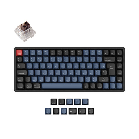 Keychron K2 Pro QMK VIA custom mechanical keyboard 75 percent layout Mac Windows Linux hot-swappable Keychron K Pro switch brown ISO French layout