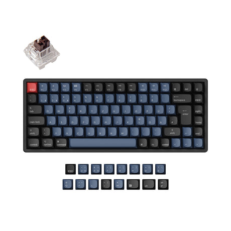 Keychron K2 Pro QMK VIA custom mechanical keyboard 75 percent layout Mac Windows Linux hot-swappable Keychron K Pro switch brown ISO German layout