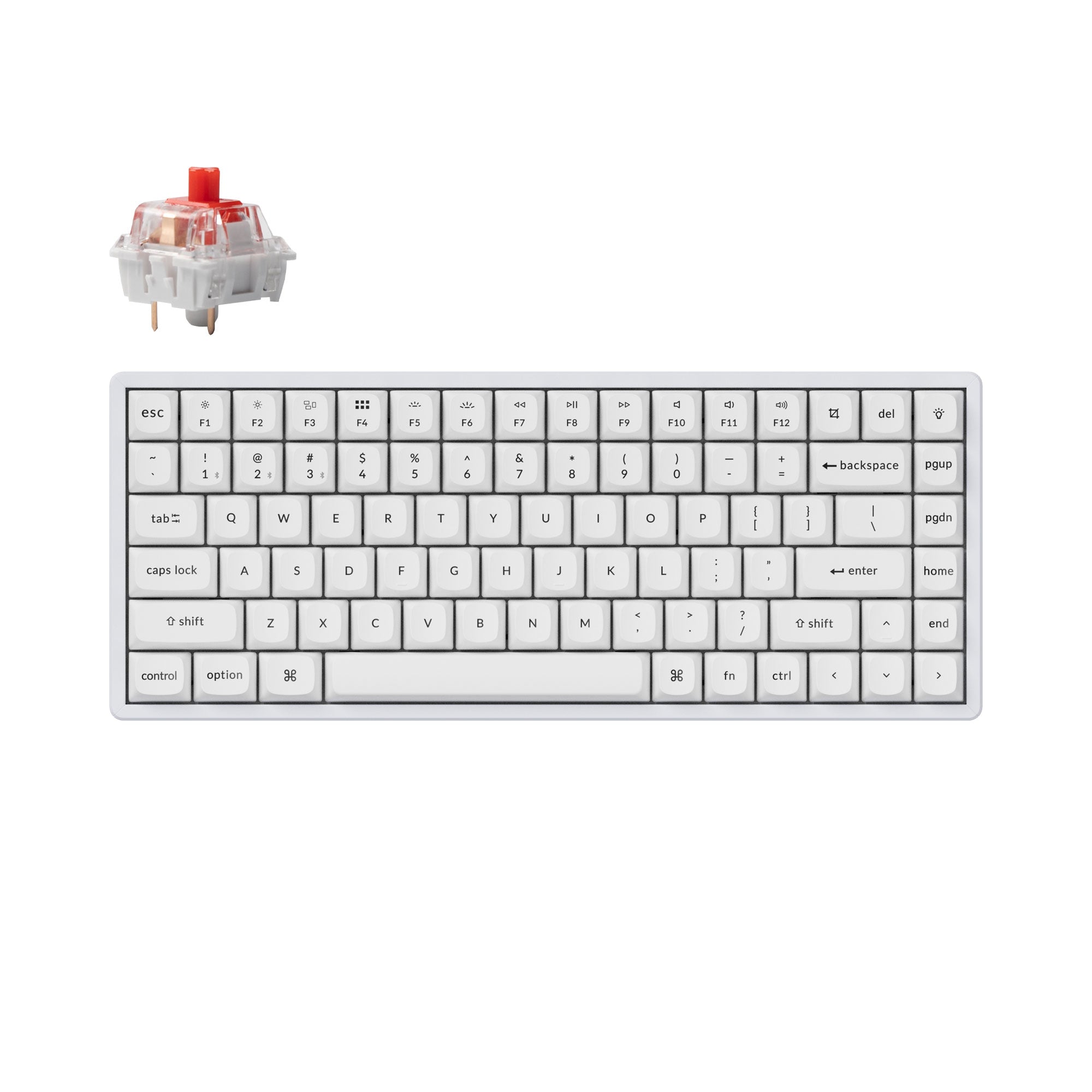 Keychron K2 Pro QMK VIA custom mechanical keyboard 75 percent layout aluminum white Mac Windows Linux hot-swappable Keychron K Pro switch red