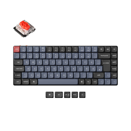 Keychron K3 Pro QMK VIA low profile custom mechanical keyboard 75 percent layout PBT Keycaps hot-swappable Keychron K Pro switch red ISO German layout