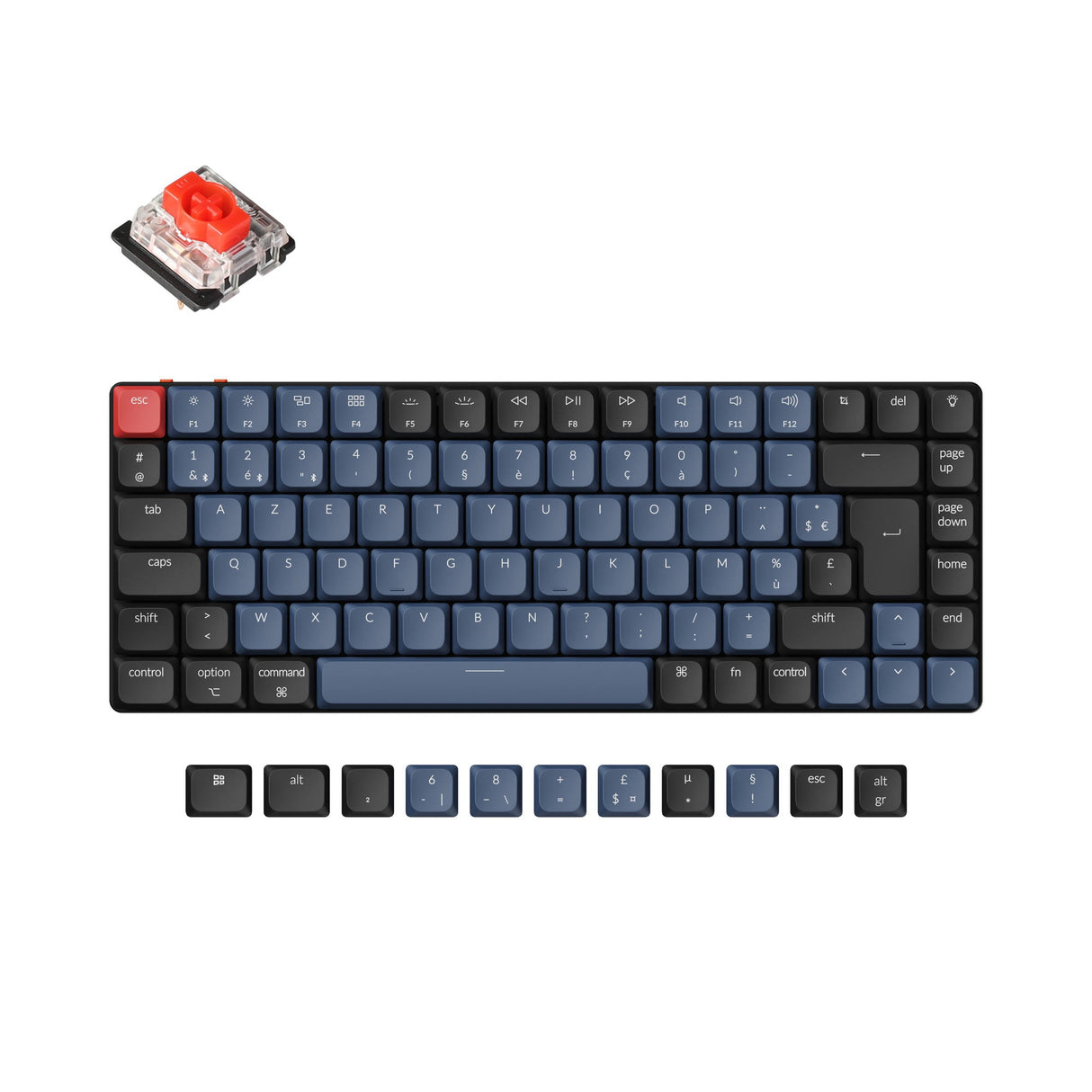 Keychron K3 Pro QMK/VIA ultra-slim custom mechanical keyboard 75 percent layout for Mac Windows Linux low-profile Gateron red ISO French layout