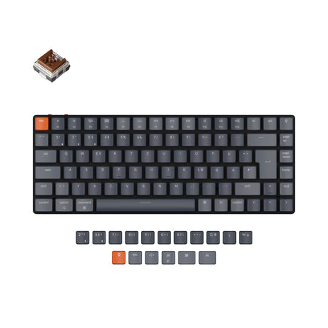 Keychron K3 ultra slim Hot swappable wireless mechanical keyboard Mac Windows iOS rgb backlight aluminum frame low profile Keychron Optical switch brown de iso layout