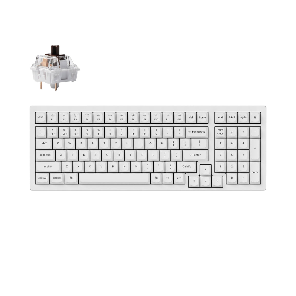 Keychron K4 Pro QMK VIA custom mechanical keyboard 96 percent layout white Mac Windows Linux hot-swappable Keychron K Pro switch brown