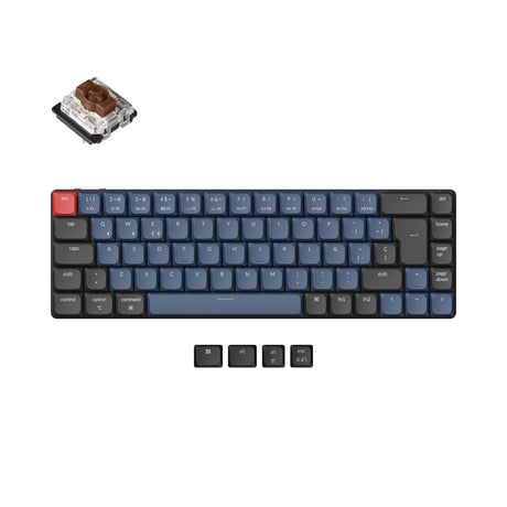 Keychron K7 Pro QMK/VIA ultra-slim custom mechanical keyboard 65 percent TKL layout for Mac Windows Linux low-profile Gateron brown ISO Spanish layout