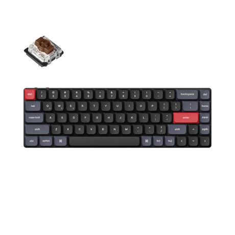 Keychron K7 Pro QMK/VIA ultra-slim custom mechanical keyboard 65 percent layout for Mac Windows Linux low-profile Gateron brown