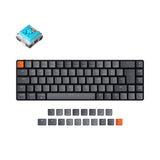 Keychron K7 ultra slim compact wireless mechanical keyboard for Mac Windows low profile Optical blue switch white backlight German ISO DE layout