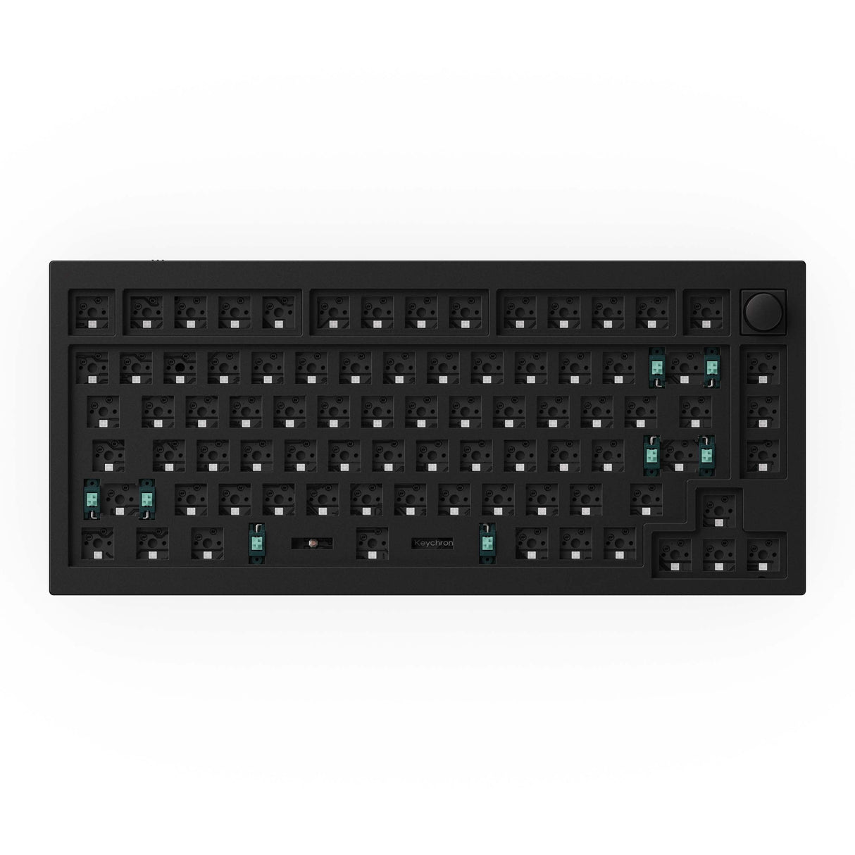 Keychron-Q1-75-percent-QMK-Custom-Mechanical-Keyboard-version-2-barebone-knob-black