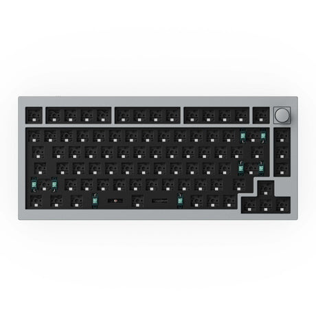 Keychron-Q1-75-percent-QMK-Custom-Mechanical-Keyboard-version-2-barebone-knob-grey