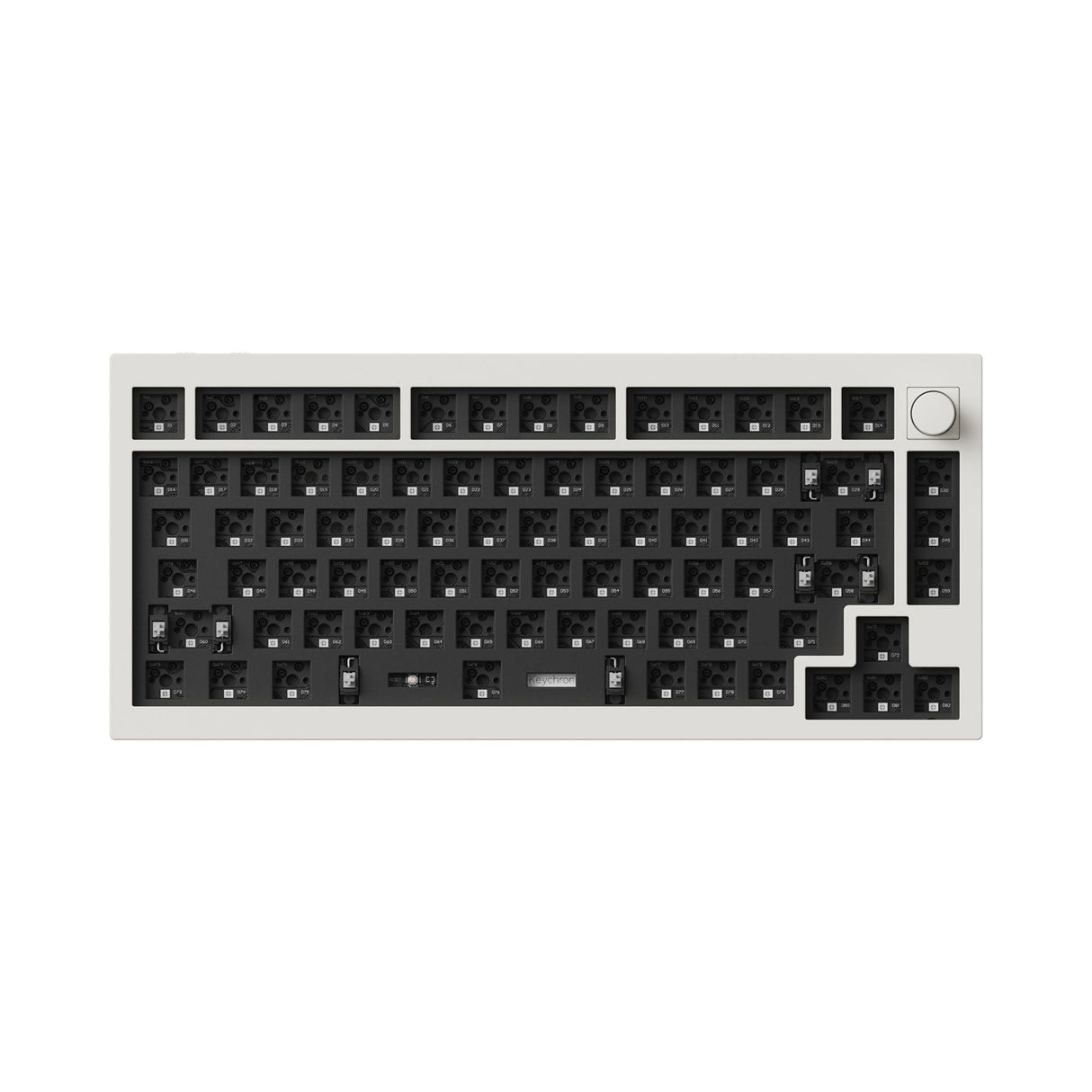 Keychron Q1 Max QMK/VIA Wireless Custom Mechanical Keyboard 75% Layout Aluminum White for Mac Windows Linux Barebone Knob