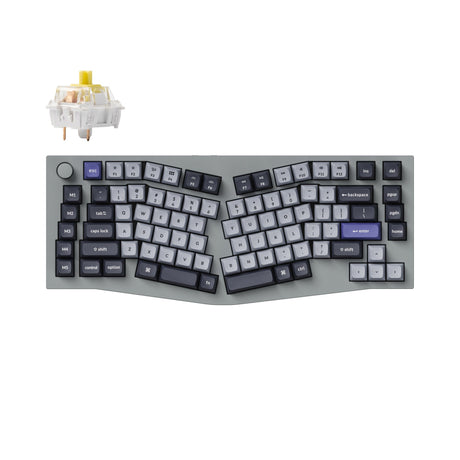 Keychron Q10 Pro QMK/VIA wireless custom mechanical keyboard 75 percent Alice layout full aluminum grey frame for Mac Windows Linux with RGB backlight hot-swappable K Pro banana