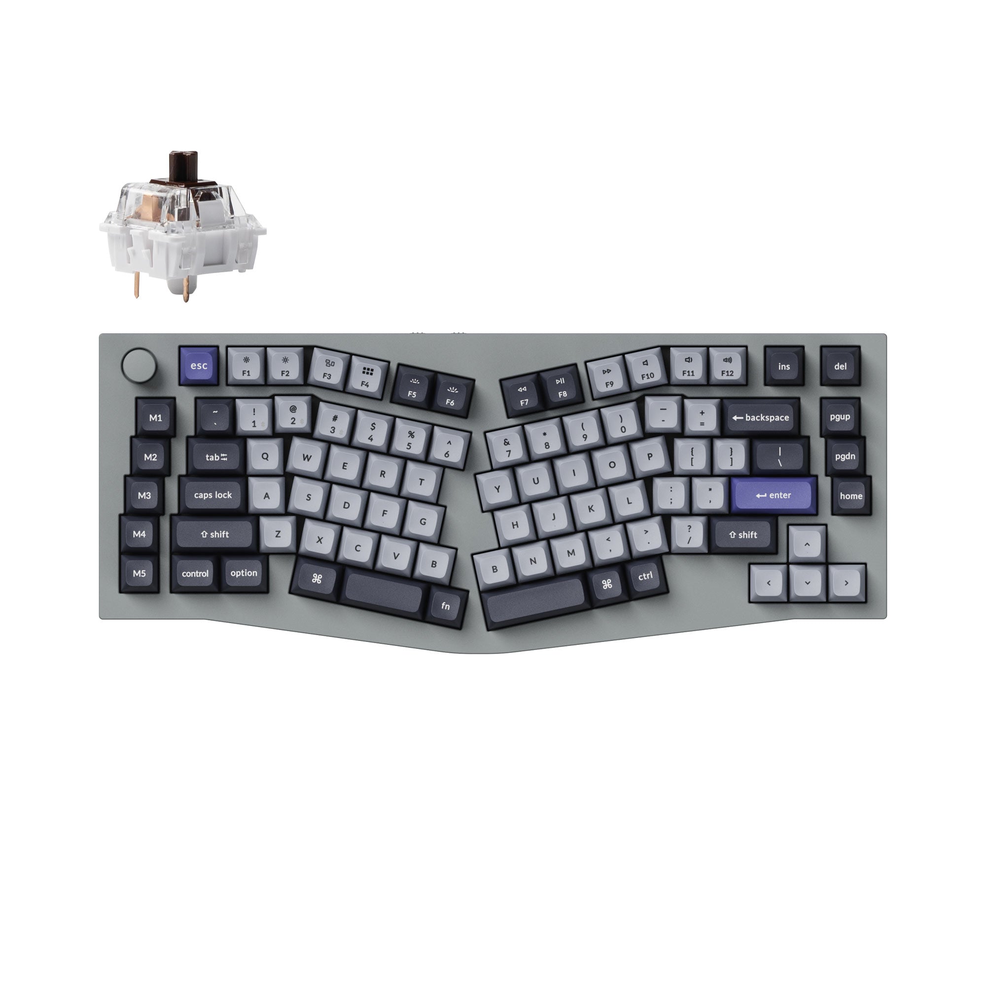 Keychron Q10 Pro QMK/VIA wireless custom mechanical keyboard 75 percent Alice layout full aluminum grey frame for Mac Windows Linux with RGB backlight hot-swappable K Pro brown