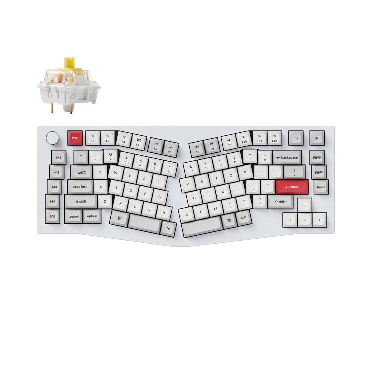 Keychron Q10 Pro QMK/VIA wireless custom mechanical keyboard 75 percent Alice layout full aluminum white frame for Mac Windows Linux with RGB backlight hot-swappable K Pro banana