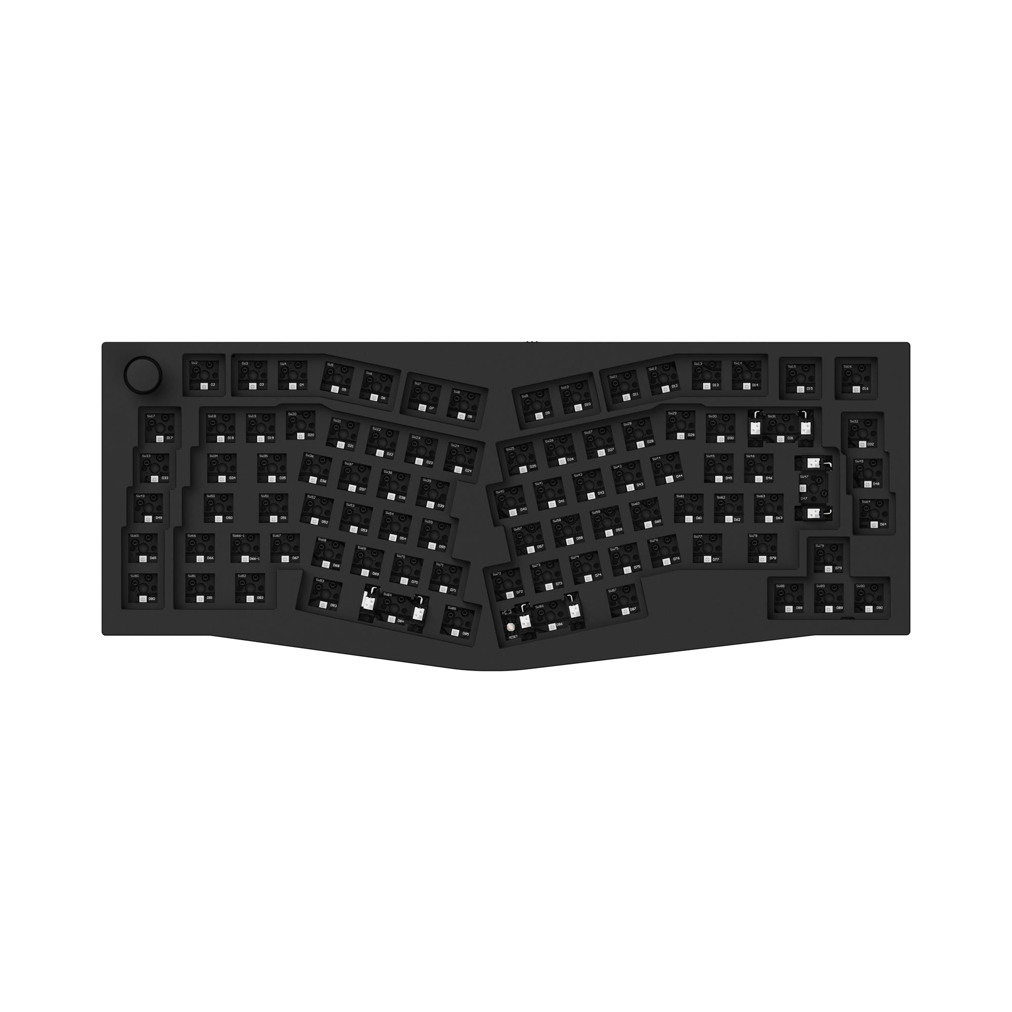 Keychron Q10 QMK VIA custom mechanical keyboard ISO knob 75 percent Alice layout for Mac Windows Linux aluminum barebone frame black