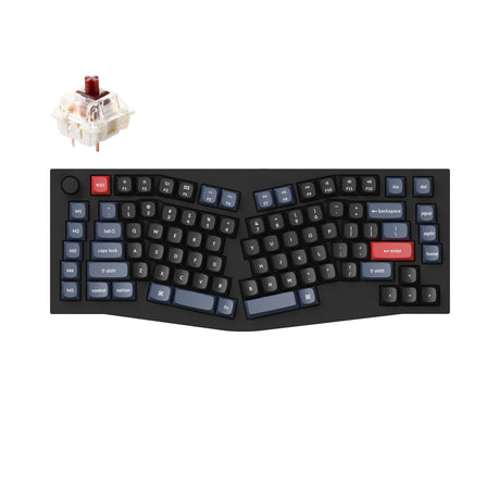 Keychron Q10 QMK/VIA custom mechanical keyboard 75% layout Alice layout knob version full aluminum black frame B for Mac Windows Linux Gateron G Pro switch brown