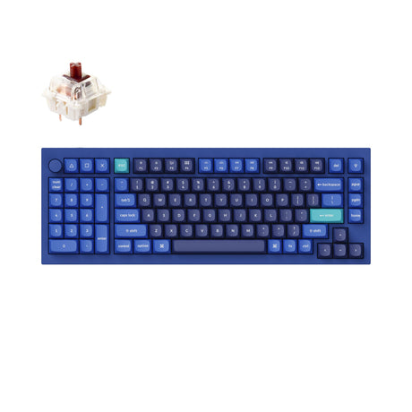 Keychron Q12 QMK VIA southpaw custom mechanical keyboard 96 percent full aluminum frame for Mac Window Linux fully assembled knob blue B Gateron G pro switch brown