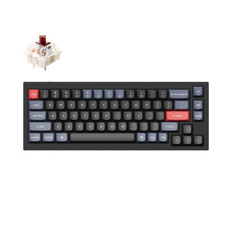 Keychron Q2 QMK VIA custom mechanical keyboard 65 percent layout full aluminum black frame for Mac Windows iOS RGB backlight with hot swappable Gateron G Pro switch brown