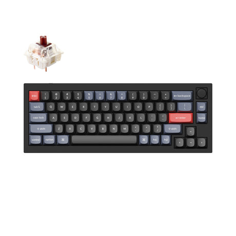 Keychron Q2 QMK VIA custom mechanical keyboard 65 percent layout full aluminum black frame B knob for Mac Windows iOS RGB backlight with hot swappable Gateron G Pro switch brown