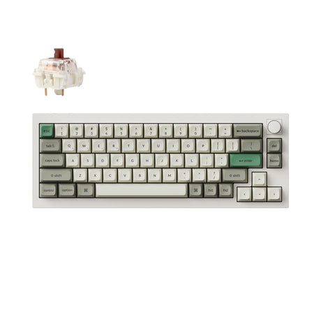 Keychron Q2 Max QMK VIA Wireless Custom Mechanical Keyboard 65% Layout Aluminum White Fully Assembled Knob for Mac Windows Linux Gateron Jupiter Brown