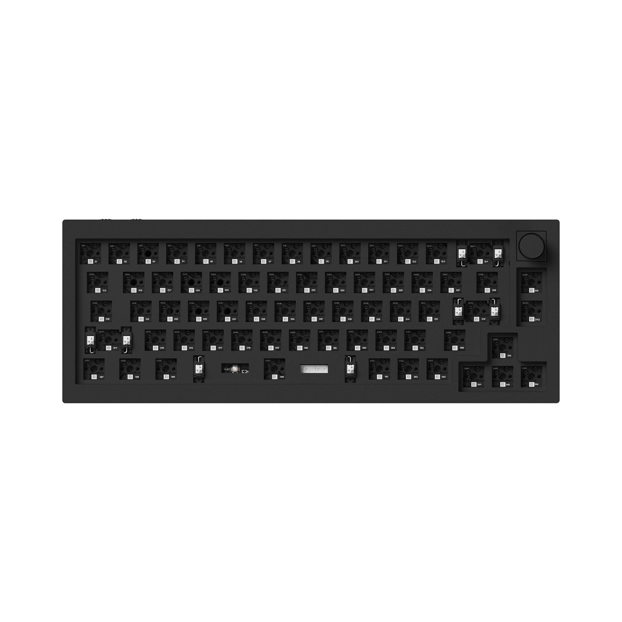 Keychron Q2 Pro QMK/VIA wireless custom mechanical keyboard 65 percent layout full aluminum black frame for Mac WIndows Linux with RGB backlight and hot-swappable barebone knob