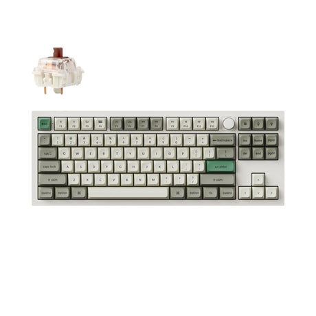 Keychron Q3 Max QMK VIA Wireless Custom Mechanical Keyboard 80% Layout Aluminum White Fully Assembled Knob for Mac Windows Linux Gateron Jupiter Brown