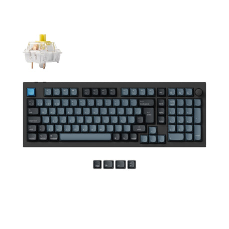 Keychron Q5 Pro QMK/VIA wireless custom mechanical keyboard 96 percent layout aluminum black for Mac Windows Linux  RGB hot-swappable K Pro switch banana ISO Spanish layout