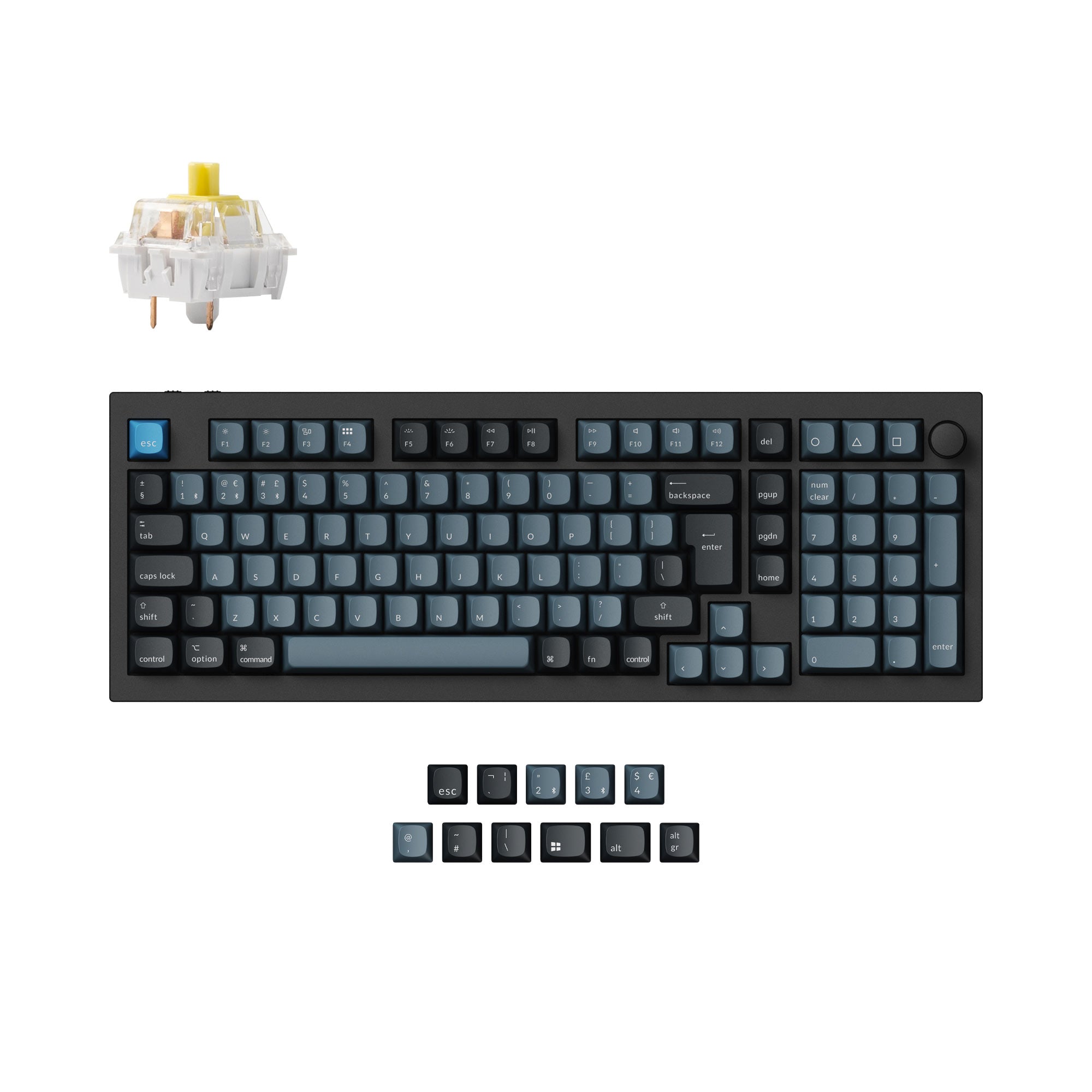 Keychron Q5 Pro QMK/VIA wireless custom mechanical keyboard 96 percent layout aluminum black for Mac Windows Linux RGB hot-swappable K Pro switch banana ISO UK layout