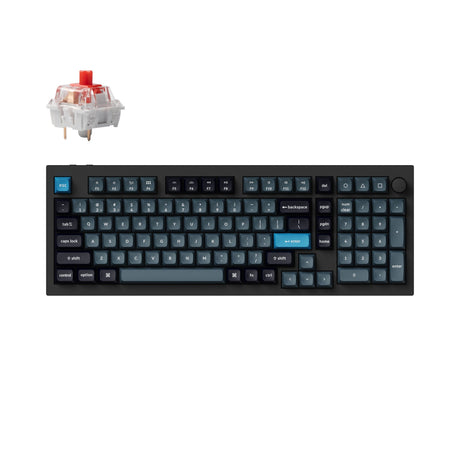 Keychron Q5 Pro QMK/VIA wireless custom mechanical keyboard 96 percent layout full aluminum black frame for Mac WIndows Linux with RGB backlight and hot-swappable K Pro switch red