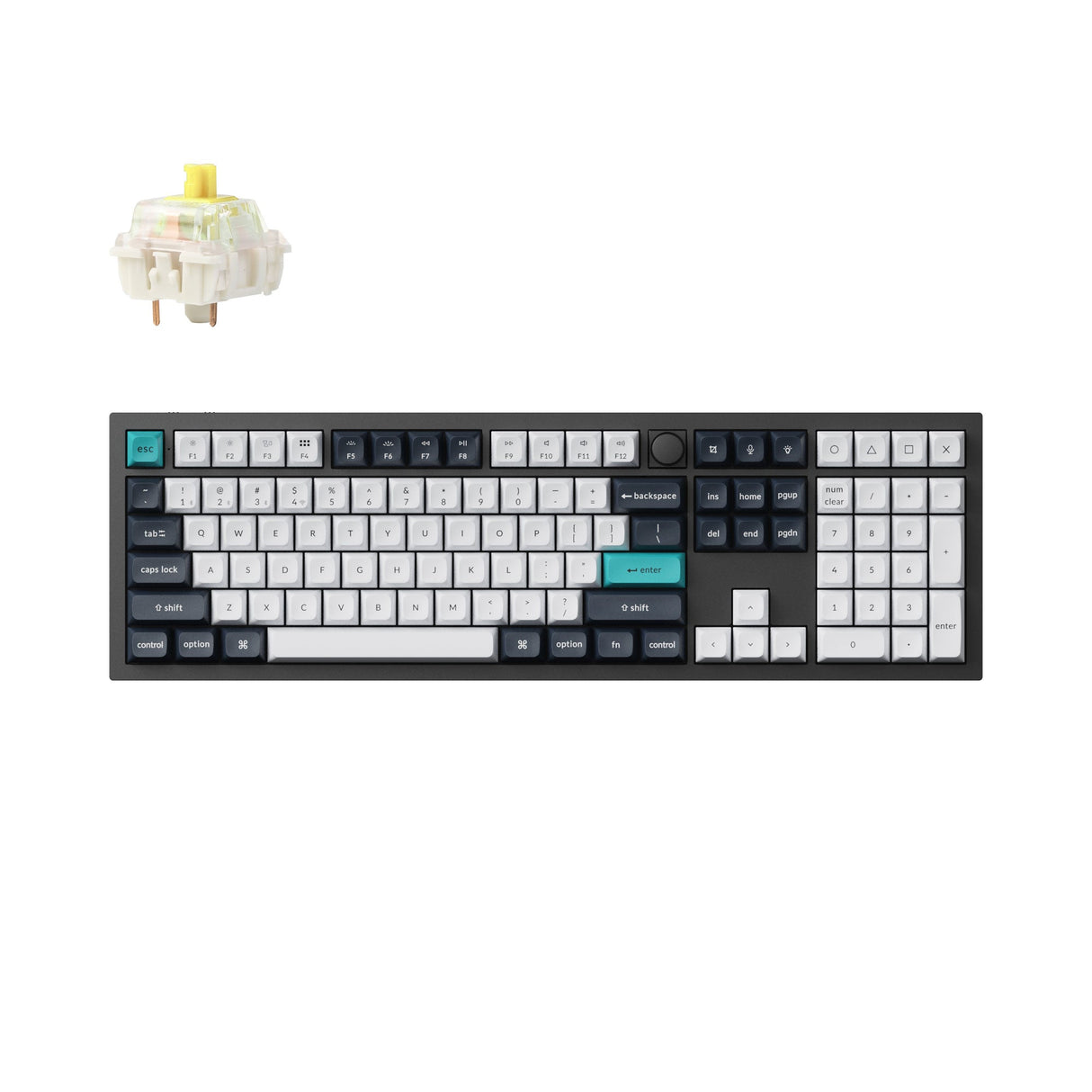 Keychron Q6 Max QMK/VIA Wireless Custom Mechanical Keyboard 100% Layout Aluminum Black Fully Assembled Knob for Mac Windows Linux Gateron Jupiter Banana