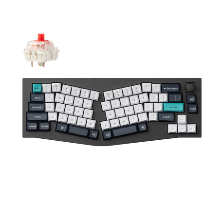 Keychron Q8 Max QMK/VIA Wireless Custom Mechanical Keyboard 65 Percent Alice Layout Aluminum Black Fully Assembled Knob for Mac Windows Linux Gateron Jupiter Red