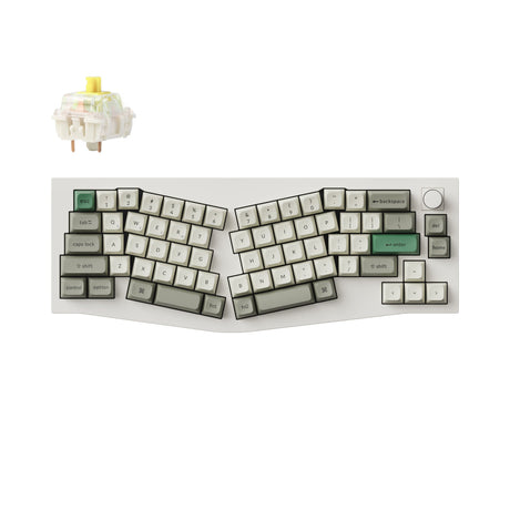 Keychron Q8 Max QMK/VIA Wireless Custom Mechanical Keyboard 65 Percent Alice Layout Aluminum White Fully Assembled Knob for Mac Windows Linux Gateron Jupiter Banana