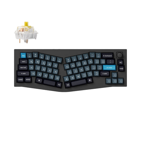 Keychron Q8 Pro QMK/VIA wireless custom mechanical keyboard 65 percent Alice layout full aluminum black frame for Mac Windows Linux with RGB backlight hot-swappable K Pro banana