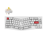 Keychron Q8 Pro QMK/VIA wireless custom mechanical keyboard 65 percent Alice layout full aluminum white frame for Mac Windows Linux with RGB backlight hot-swappable K Pro banana