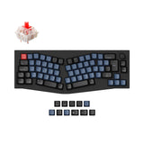 Keychron Q8 QMK VIA Custom Mechanical Keyboard Alice Layout Full Aluminum Frame For Mac Windows Linux Fully Assembled Knob Carbon Black French ISO Layout Gateron G Pro Red