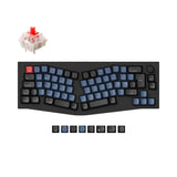 Keychron Q8 QMK VIA Custom Mechanical Keyboard Alice Layout Full Aluminum Frame For Mac Windows Linux Fully Assembled Knob Carbon Black Nordic ISO Layout Gateron G Pro Red