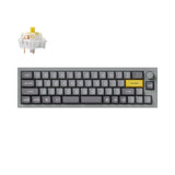 Keychron Q9 Plus QMK/VIA custom mechanical keyboard knob version 40 percent layout full aluminum body for Mac Windows Linux fully assembled grey frame with banana switch