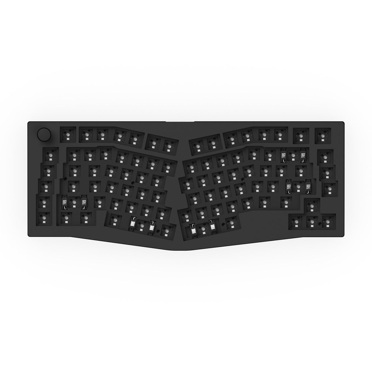 Keychron V10 75% Alice Layout QMK VIA Custom Mechanical Keyboard RGB Backlight Carbon Black Barebone Knob Hot-swappable