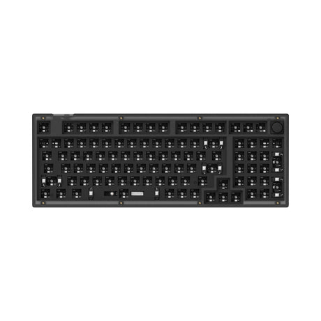 Keychron V5 QMK VIA custom mechanical keyboard 96 percent layout frosted black knob for Mac Windows iOS RGB backlight hot swappable barebone