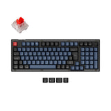 Keychron V5 QMK VIA custom mechanical keyboard 96 percent layout frosted black knob Mac Windows Spanish ES ISO layout hot swappable Keychron K Pro red