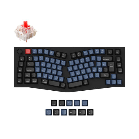 Keychron Q10 QMK VIA custom mechanical keyboard Alice layout full aluminum frame for Mac Window Linux fully assembled knob black FR ISO layout Gateron G pro switch red Q10-M1-FR 